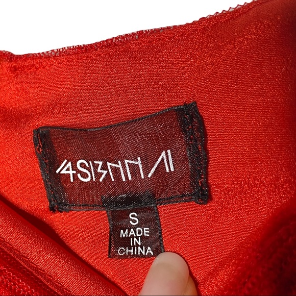 4si3nna Ruched Red Mini Skirt Size Small - Picture 5 of 12
